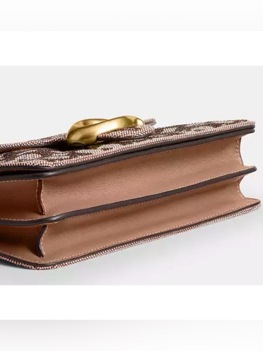 COACH Tabby Shoulder Bag 26 In CRYSTAL Signature Jacquard, Bronze/ Mushroom - Picture 8 of 15